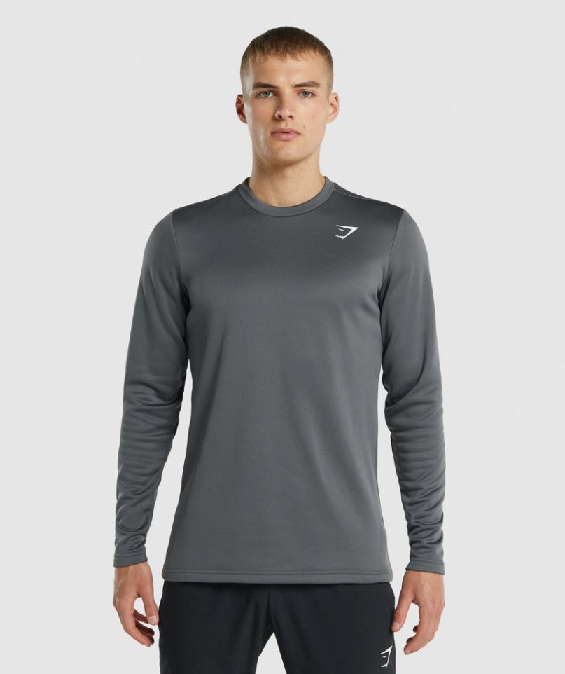 Men\'s Gymshark Arrival Crew Sweatshirts Dark Grey | NZ 7OTXYA